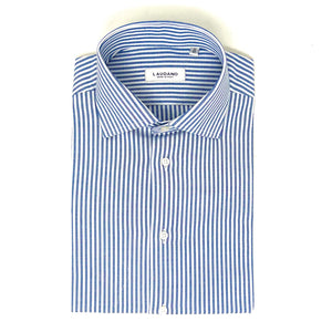 Dark Blue Striped Cotton Shirt