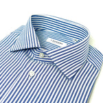 Dark Blue Striped Cotton Shirt