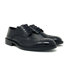 Black Leather Wingtip Derby Brogues