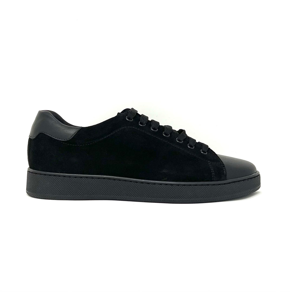 Black Suede Leather Sneakers L1