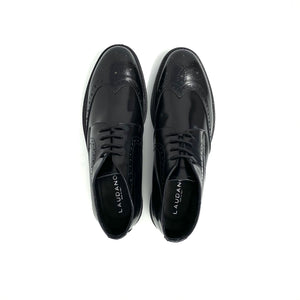 Black Leather Brogue Boots