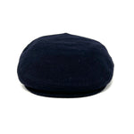 Dark Blue Wool Flat Cap