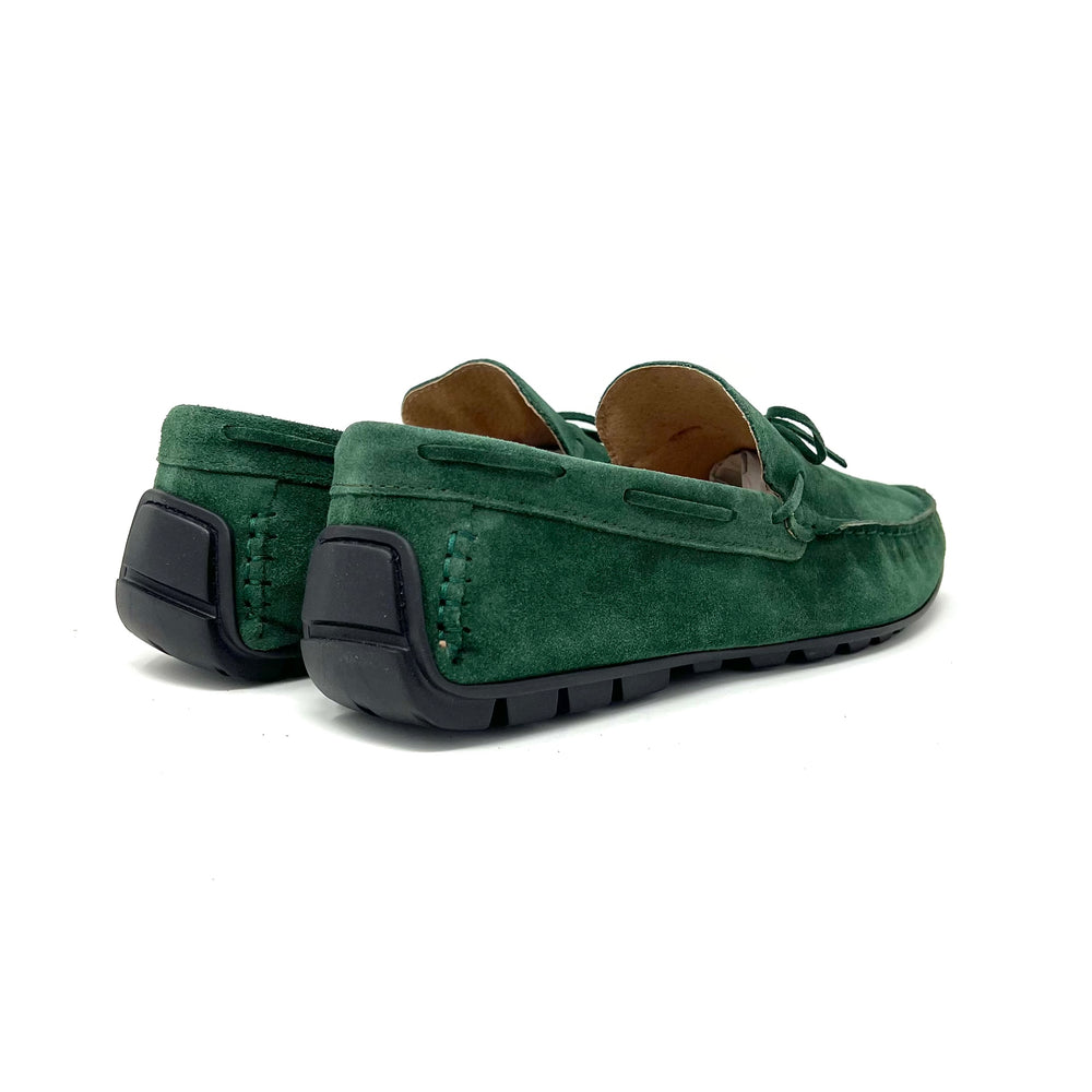 Dark Green Suede Loafers