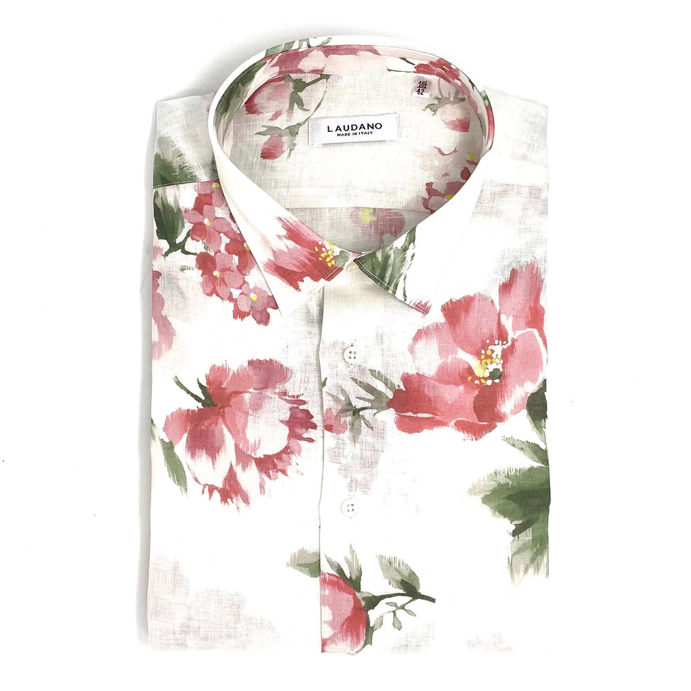 Floral-print Linen Shirt