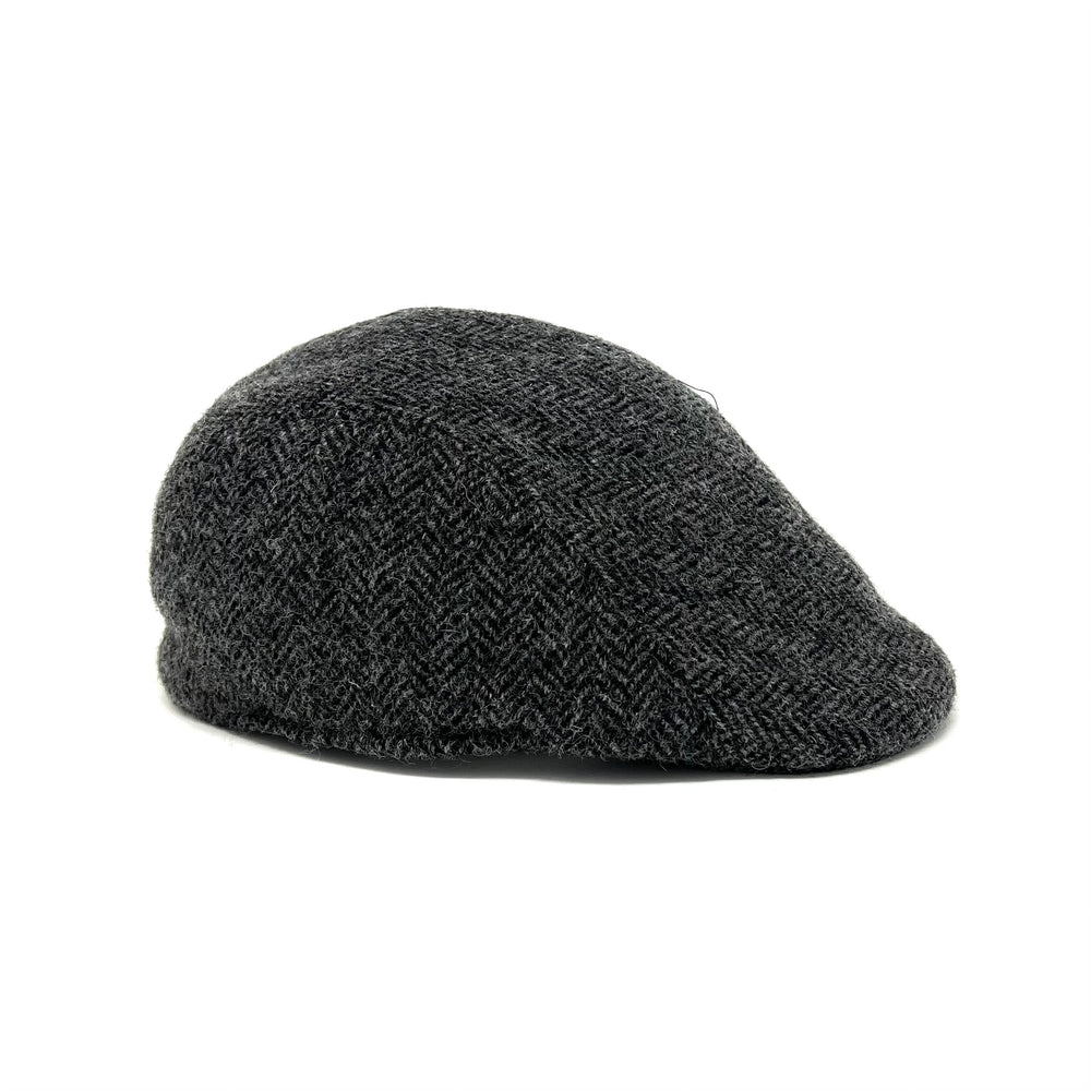 Grey Duckbill Wool Flat Cap