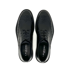 Black Leather Wingtip Derby Brogues