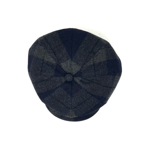 Blue Tartan Wool Flat Cap