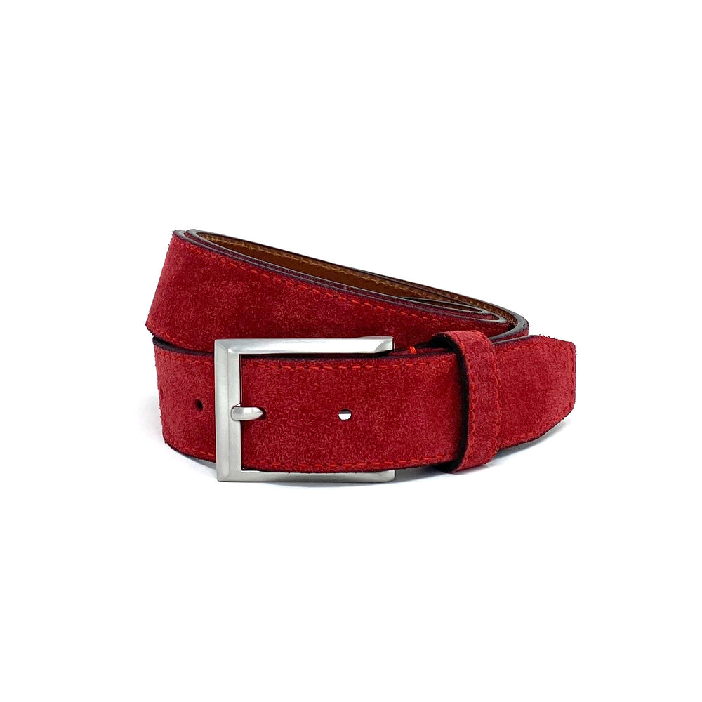 3 cm Red Suede Belt