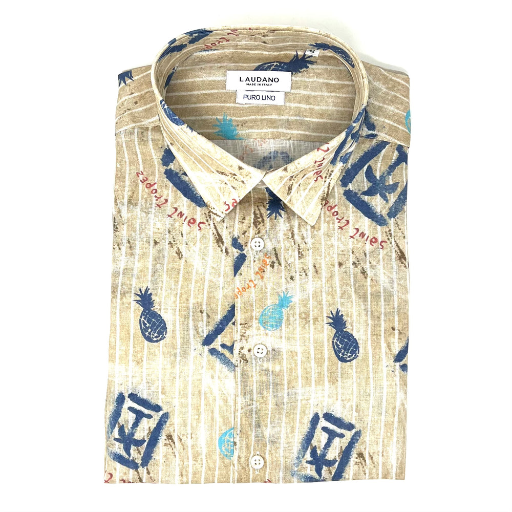 St. Tropez Printed Linen Shirt