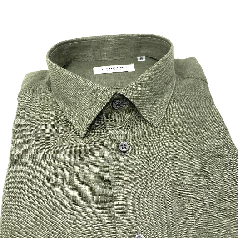 Olive Green Linen Shirt