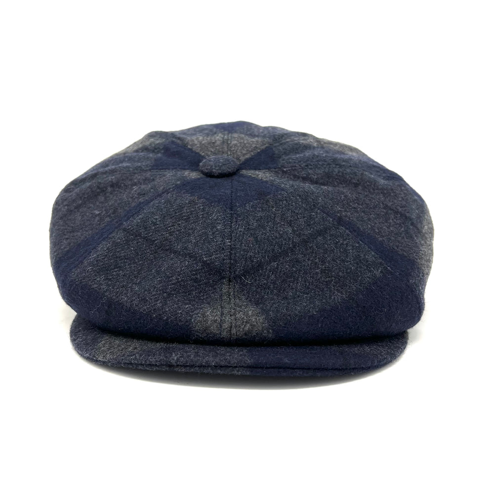 Blue Tartan Wool Flat Cap