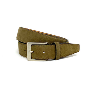 3.5 cm Olive Suede Belt