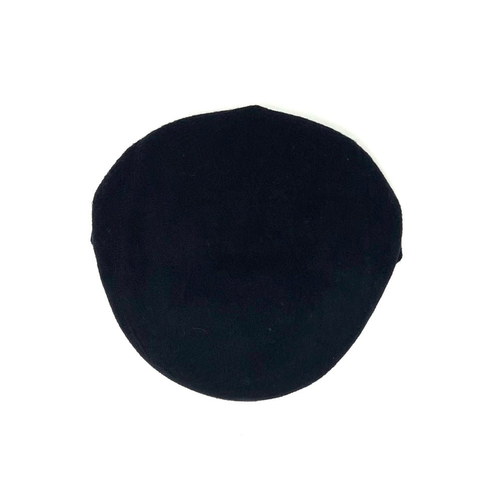 Dark Blue Wool Flat Cap