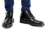 Black Leather Brogue Boots