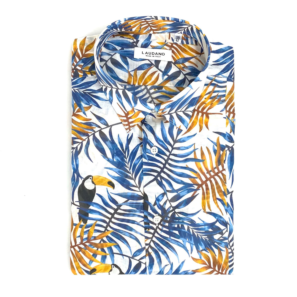 Tropical Print Cotton Shirt