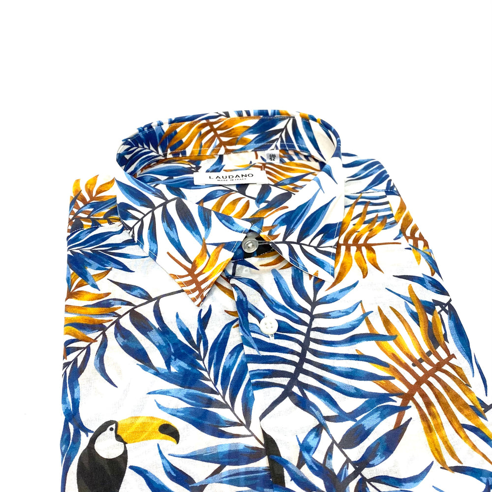 Tropical Print Cotton Shirt