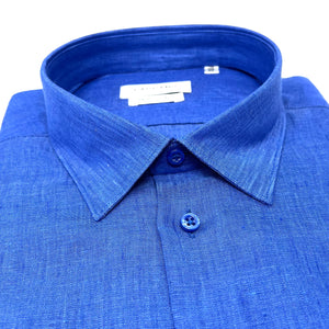 Cobalt Blue Linen Shirt