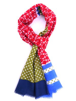 Red Patterned Cotton Scarf