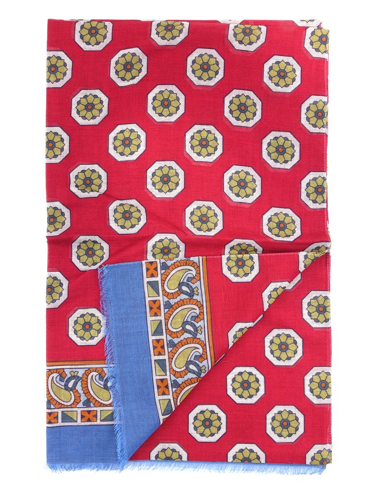 Red Patterned Cotton Scarf