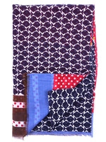 Dark Blue Patterned Cotton Scarf