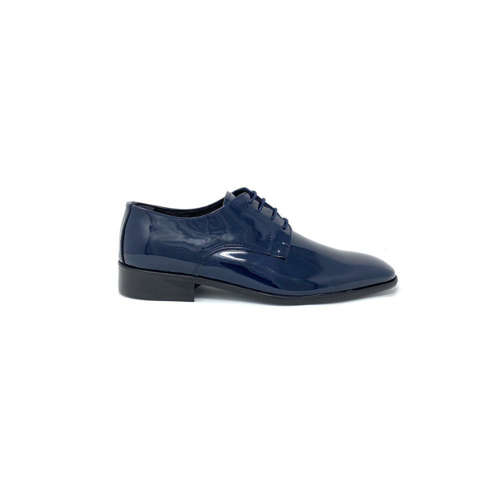 Blue Patent Leather Derby Shoes