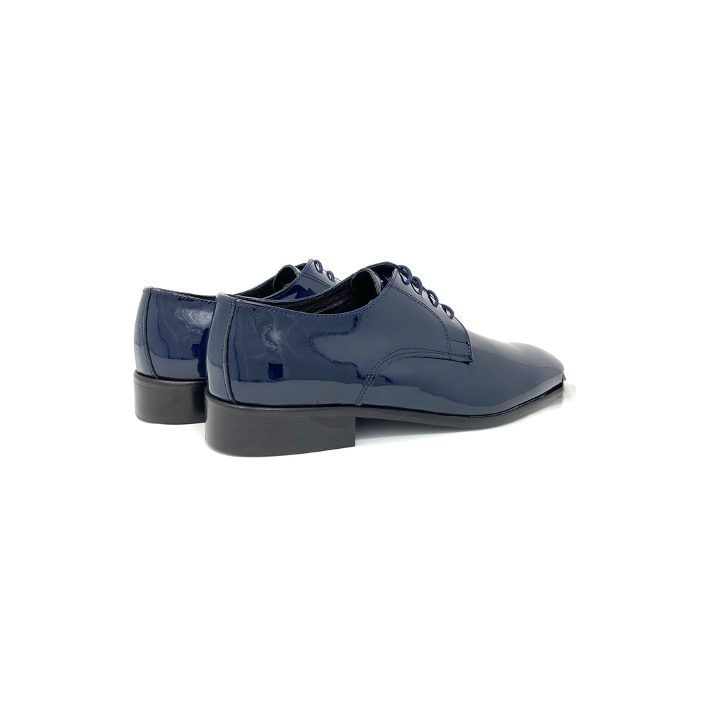 Blue Patent Leather Derby Shoes