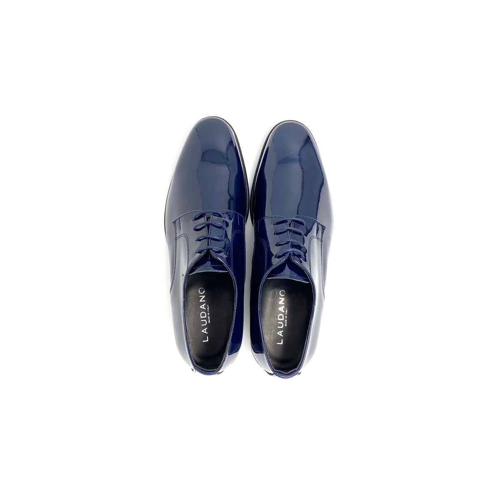 Blue Patent Leather Derby Shoes