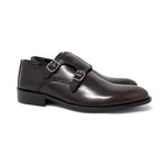 Brown Polished Leather Monk Straps