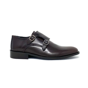 Brown Polished Leather Monk Straps