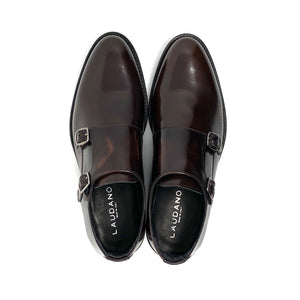 Brown Polished Leather Monk Straps