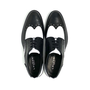 Black & White Leather Wingtip Brogues